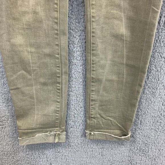 Madewell Skinny Jeans Womens 26 Green Stretch Pockets Zipper 9" High Rise Denim - Picture 4 of 15